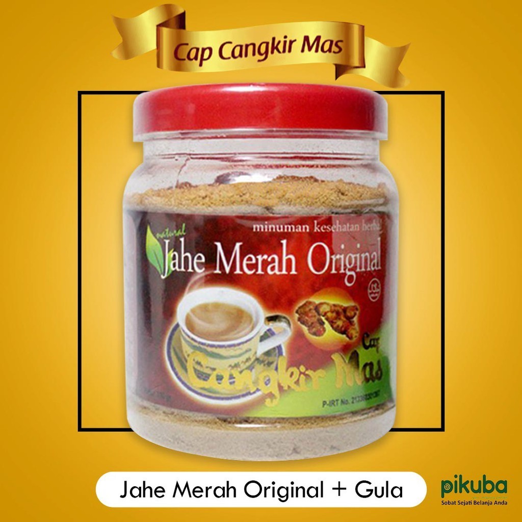 

Cangkir Mas Jahe Merah Original Plus Gula 330 gr Alami Minuman Kesehatan Herbal Jahe Merah Instant