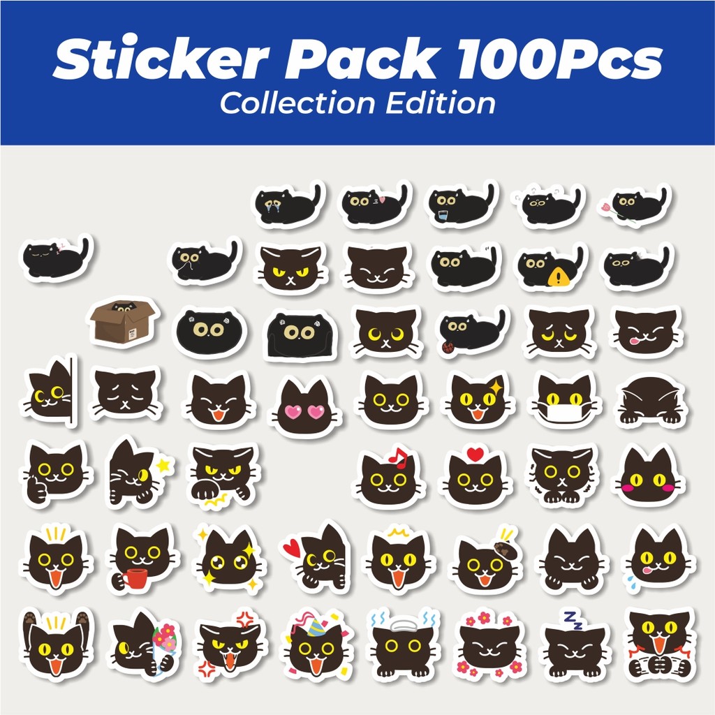 

Hot Stiker Kucing Hitam Lucu Stiker Lucu Anti Air Stikers Berperekat Waterproof Sticker Decal Buat Motor Helm Buku Journal Koper Casing HP Laptop Botol Minum