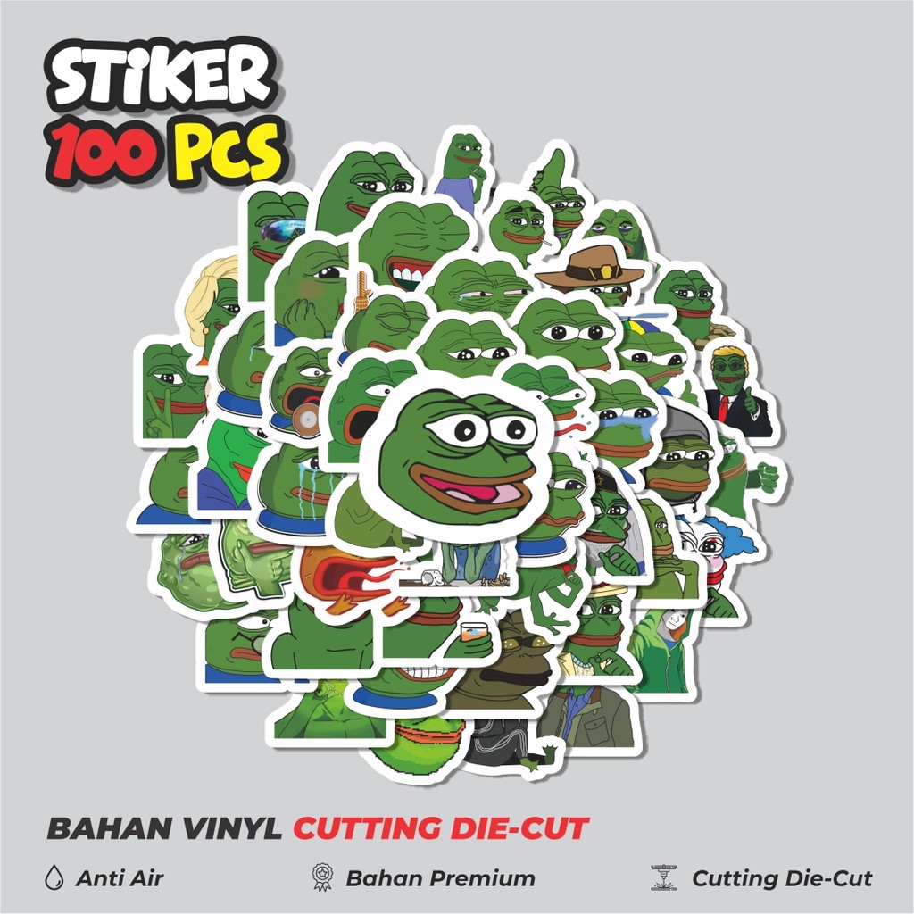 

Terbaru! 50 pcs Stiker Kartun Katak Sedih Dekorasi Lucu Kreatif untuk Notebook, Skateboard, HP