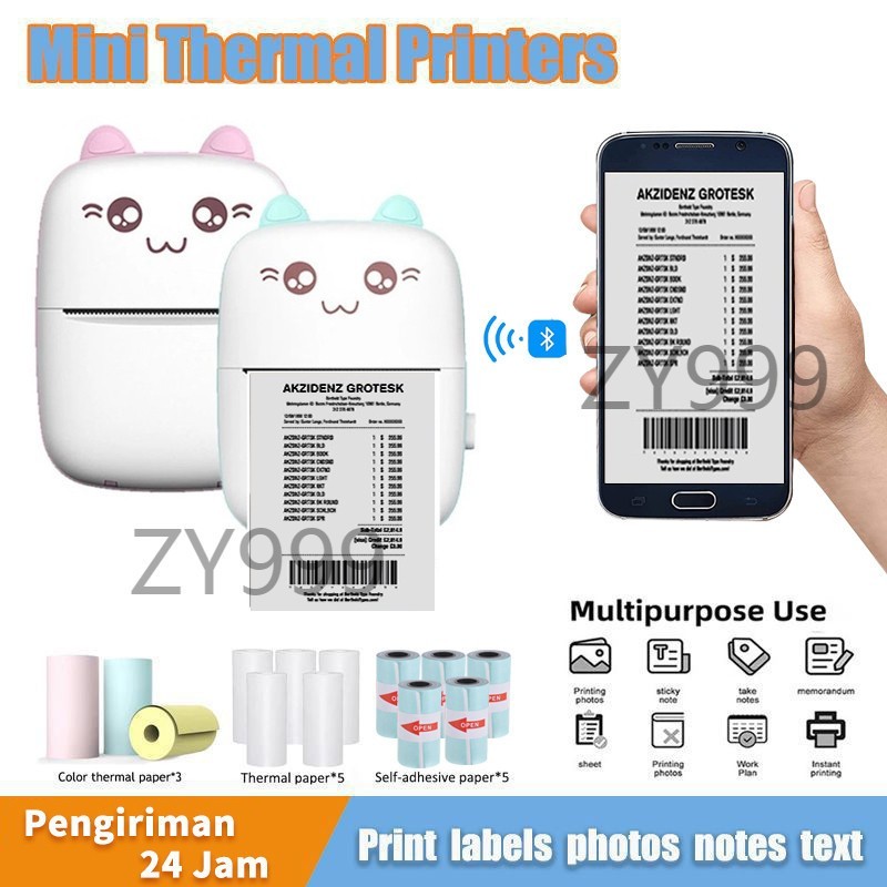 

Thermal Bluetooth Printer Mini Portable Dari Printer Picture Photo Sticker Label Memo Receipt Print