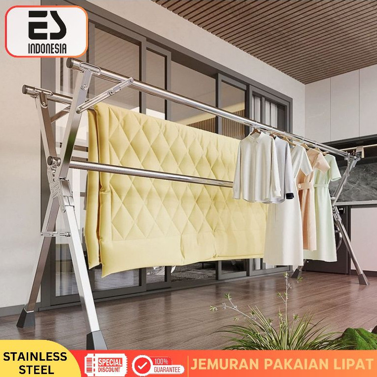 ESINDO Jemuran Baju Jemuran Pakaian Lipat / Jemuran Baju Murah / Jemuran Pakaian Jumbo