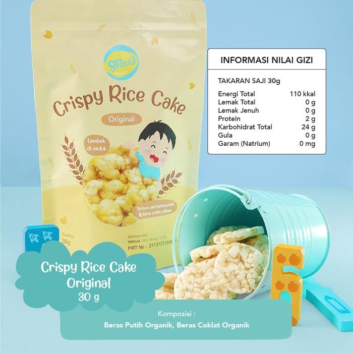 

Grouu - Cemilan / Camilan anak MPASI - Crispy Rice Cake Snack bayi rasa original, Keju / Cheese, Sapi / Beef, Jagung / Corn - Makanan Bayi Baby Food Corn Kids - Original