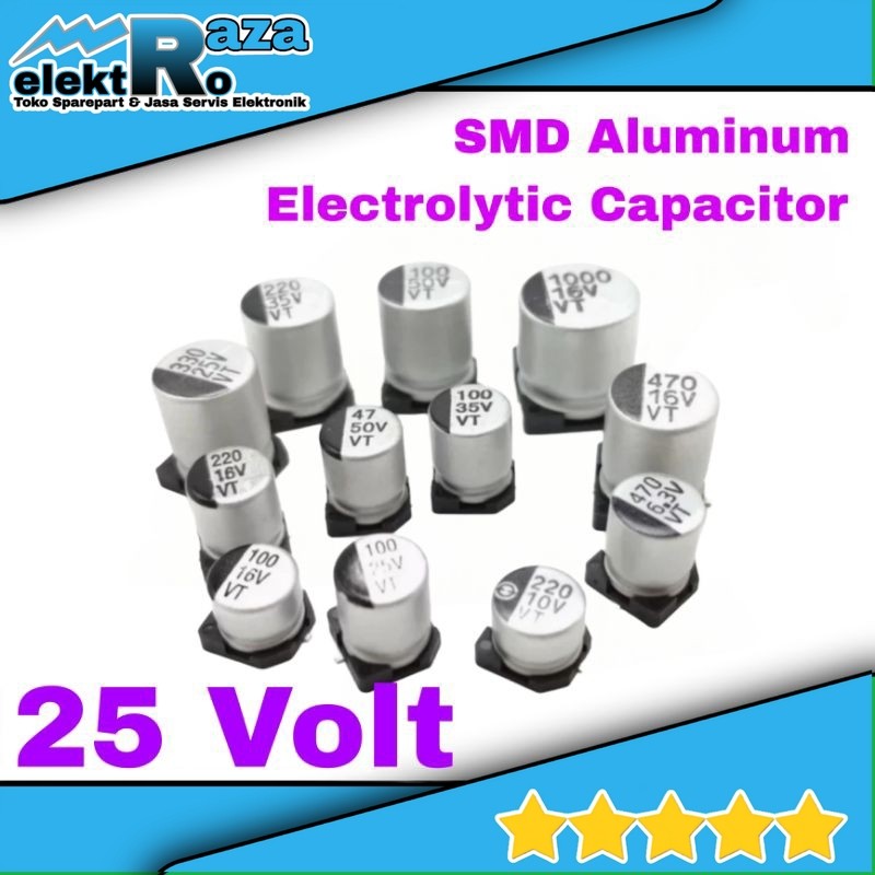 25 Volt  Elko Elco SMD 100uf 220uf 470uf 560uf 25V Kapasitor SMD Capasitor