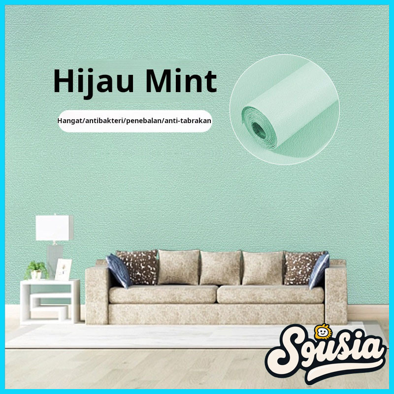 Wallpaper perekat diri kain dinding tahan air dan lembab 3D stiker dinding tiga dimensi kamar tidur 