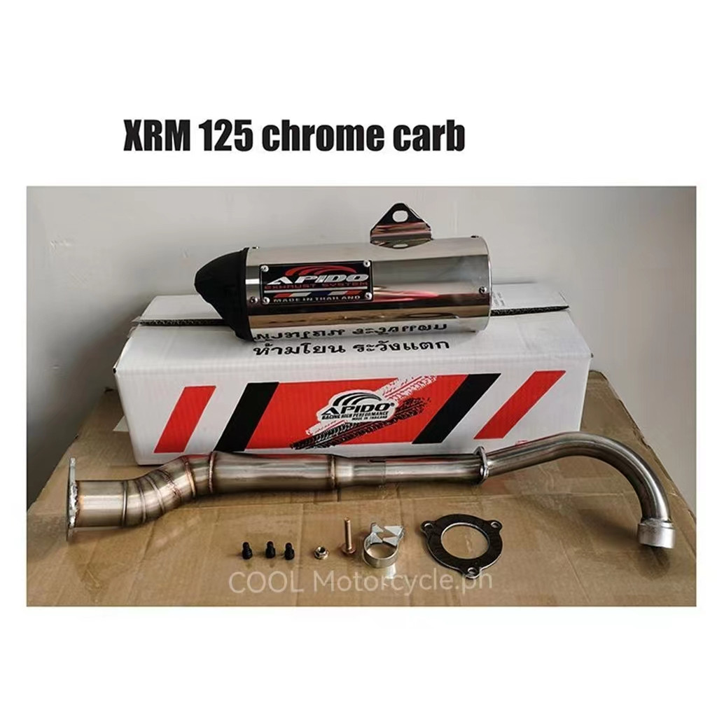 【Local-Ship】Apido Pipe for  Raider 150 carb & Xrm 125/RS125carb/fi / XRM 110 carb (chrome/black)