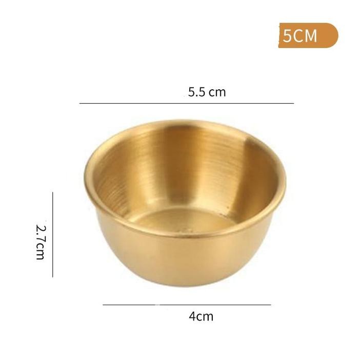 

BAKINDO Tempat Sambal Gold Stainless steel SUS 304 / Tempat Bumbu Bawang Stainless Steel Emas Korea / Tempat Bumbu Korea / Tempat Sambal / Tempat Cemilan - sambal 5.5cm, Gold