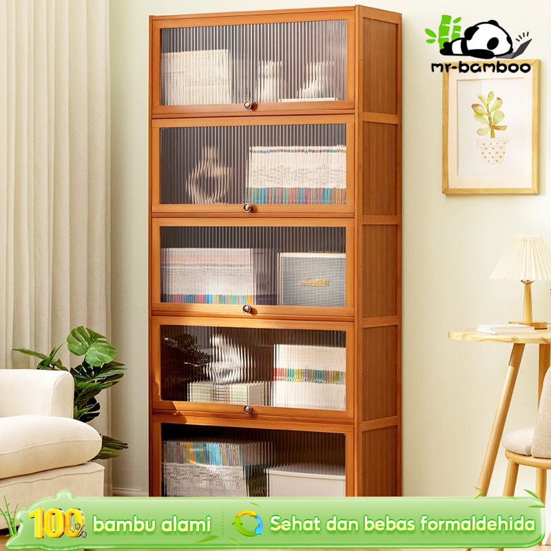 Lemari Buku/Rak Buku kayu/Rak buku anak/Rak Buku Serbaguna Aesthetic/Rak buku susun/Rak Mainan Anak