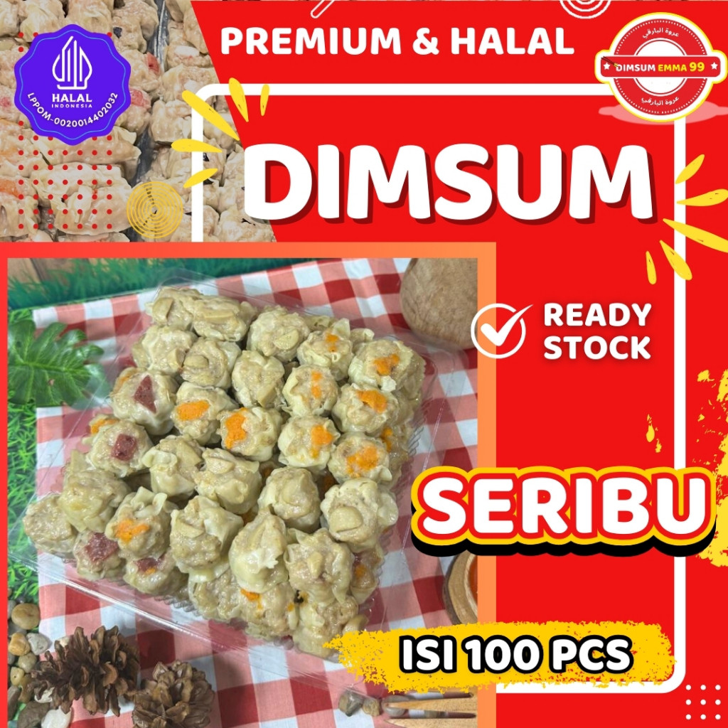 

GROSIR!! Kemasan Twinwal Dimsum Mini isi 100 pcs Frozen & Hangat Toping MIX Free Saos Merah