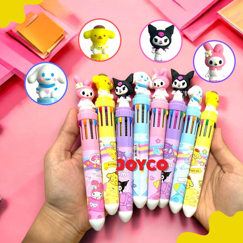 

Pulpen 10 Warna Pulpen Lucu 3D DOLL Sanrio Edition Bolpen Gel Tinta Animasi Alat Tulis Sekolah Anak Super Imut