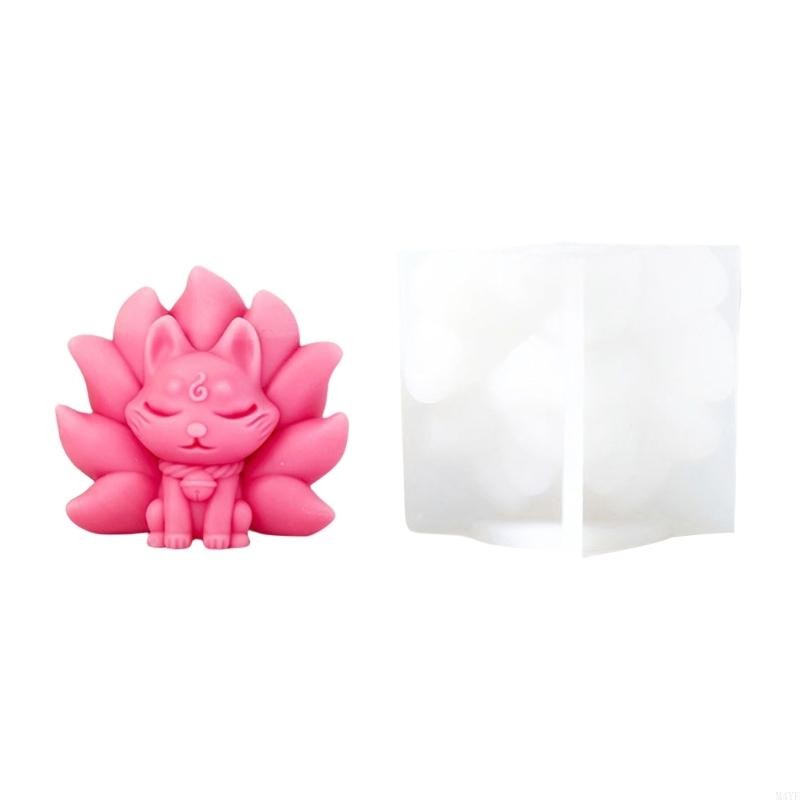 

M4YF Crafting Moulds Nine-Tailed Foxes Silicone Resin Mold Soap Making Mold