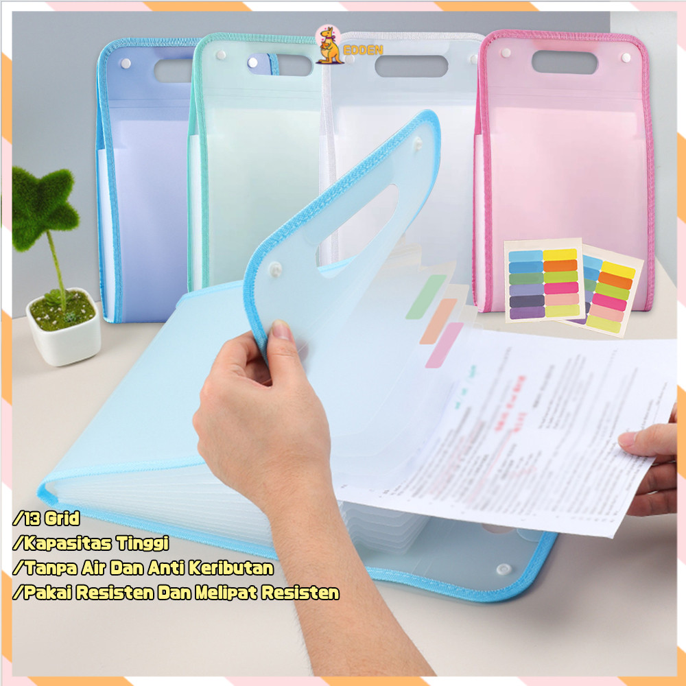

Edden Tas File Handle Portable Folder Map Tas Dokumen Clear Holder 13 Sekat A4