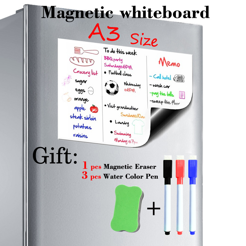 

A3 Size 297mmx420mm Magnetic Whiteboard Fridge Magnets Presentation Boards Home Kitchen Message Boards Writing Sticker Magnets