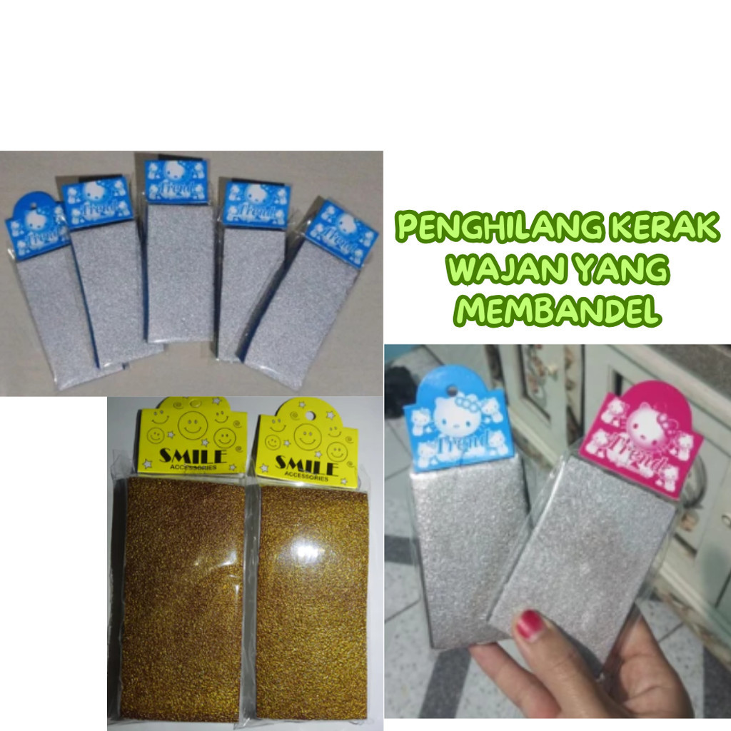 Spon Penghilang Kerak Panci Wajan Gosong Penggosok Panci Wajan Gosong Sikat Panci Wajan Gosong