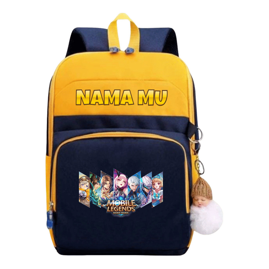Tas Ransel Anak Mobile Legends – Backpack TK SD Tema Game MLBB, Motif Hero Alucard, Miya, Gusion, Wa