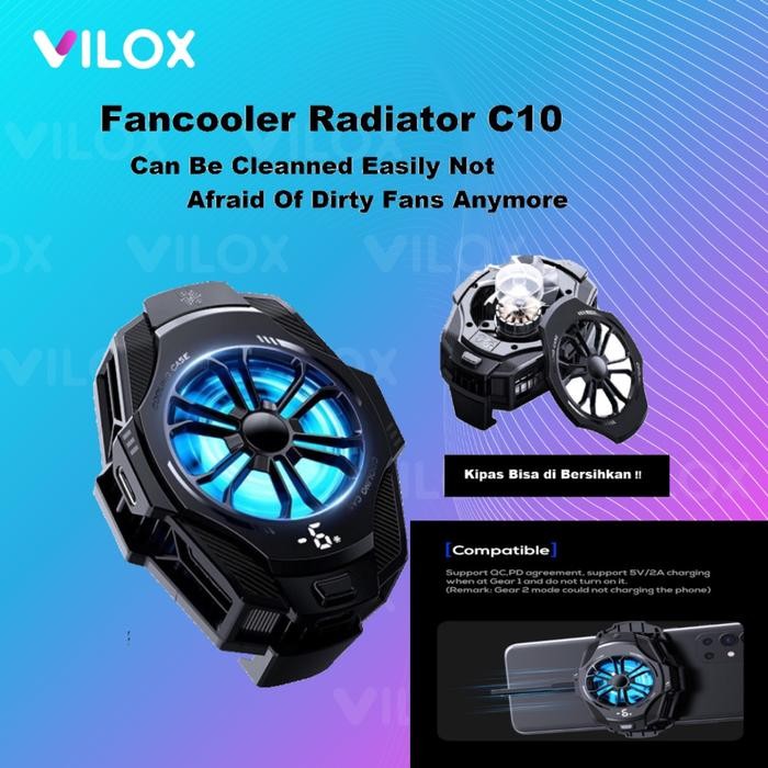 Terlaris C10 funcooler fan cooling pendingin hp radiator+charger iphone TYPE C - iphone