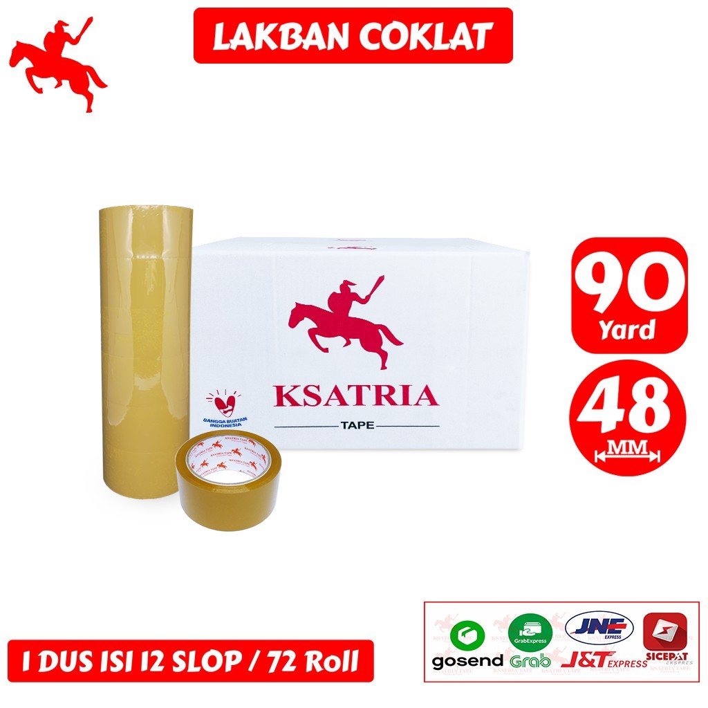 

Lakban OPP Tape / Lakban Coklat KSATRIA Tape 90 Yard (1 Dus)