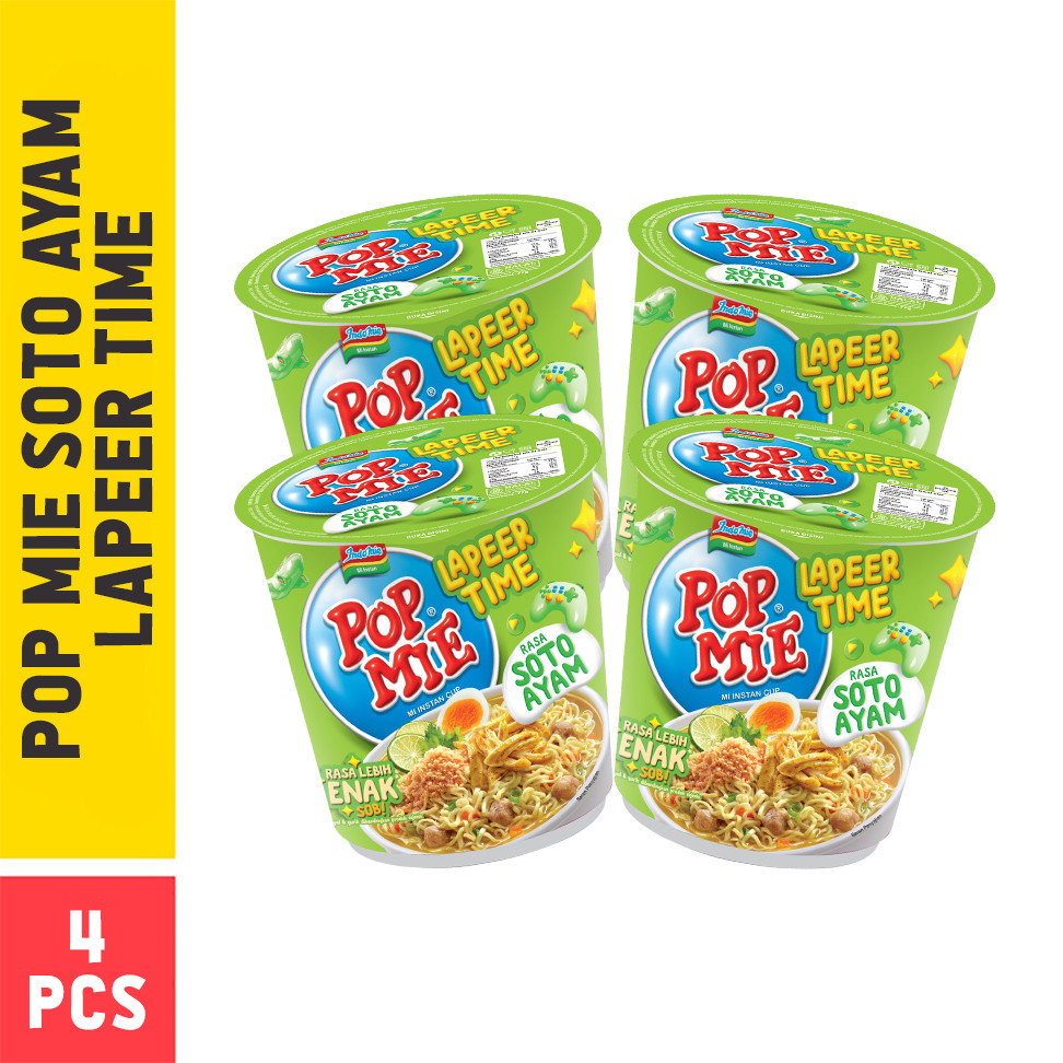 

4 PCS - Pop Mie Soto Ayam Lapeer Time 75 Gr