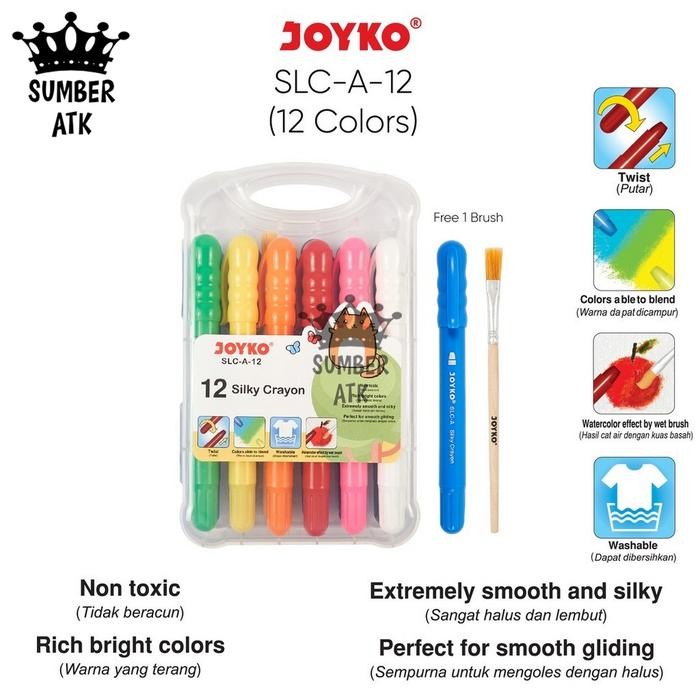 

【M-MT】SALE!!! Silky Crayon Krayon Halus Joyko SLC-A SLC-A-12 SLC-A-24 SLC-A-36 SLC-A-48 12 , 24 , 36 dan 48 Warna - 12 WARNA, Standar