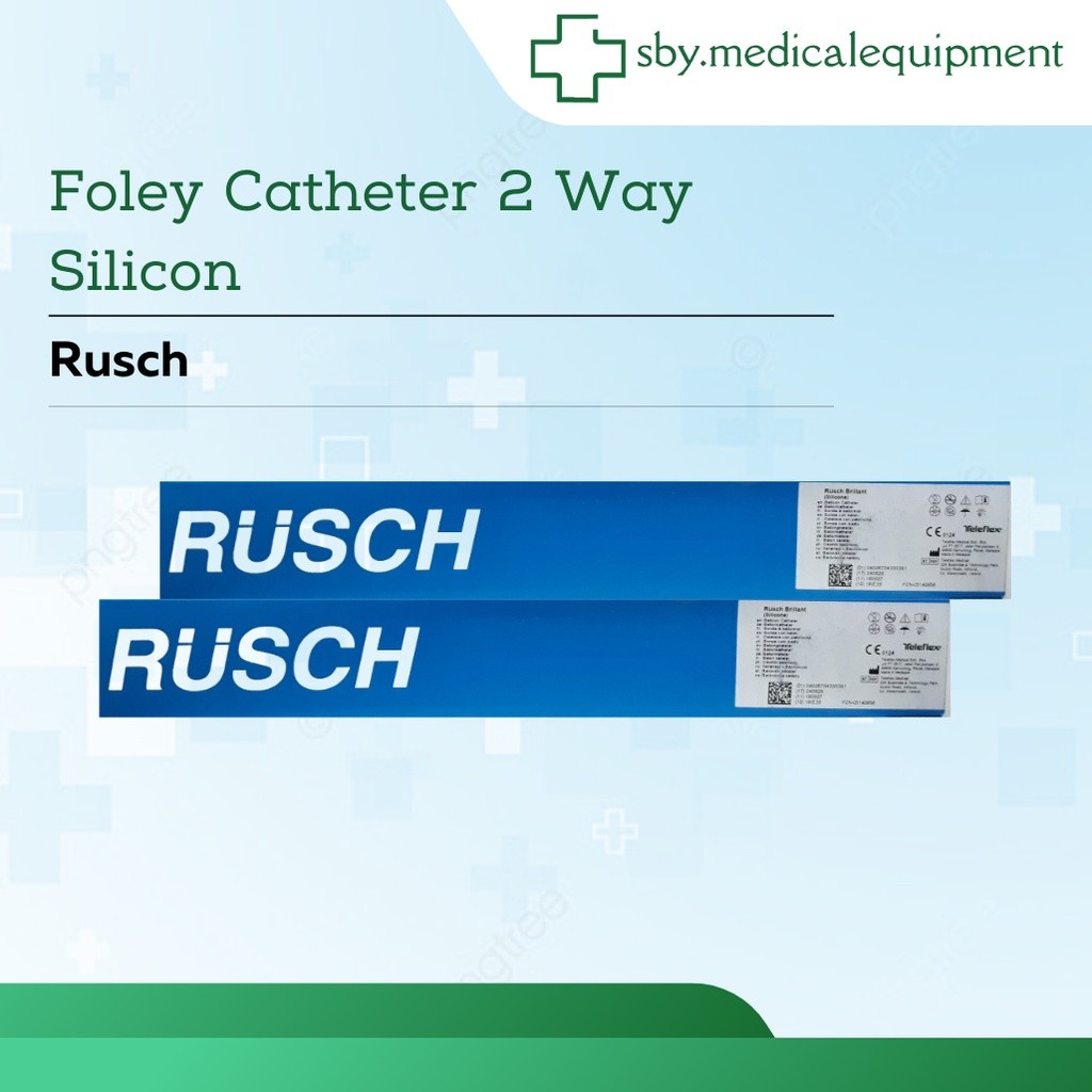 Rusch Foley Catheter 2 Way 16 dan 18 Silicon Selang Urine Kateter Silikon Folley Kateter Silicone CO
