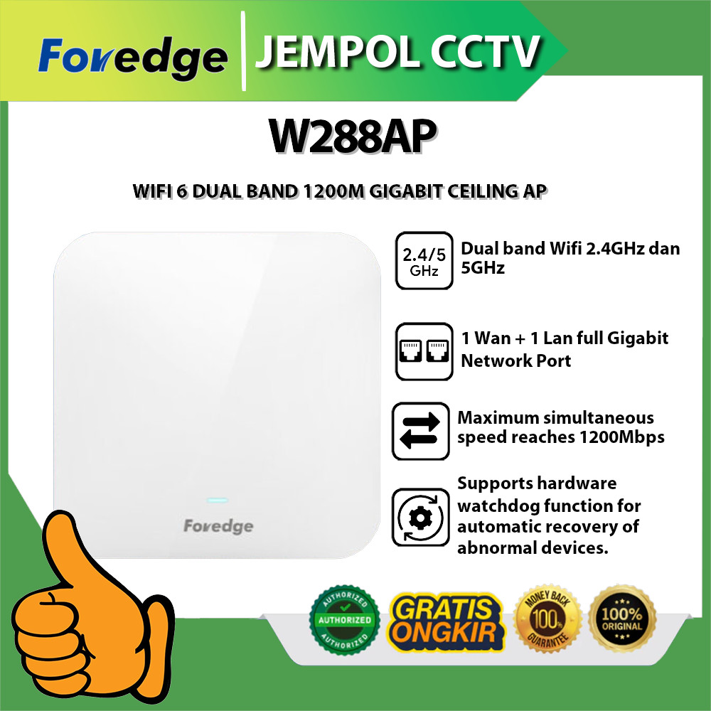 FOREDGE W288AP WIFI 6 DUAL BAND 1200M GIGABIT CEILING AP