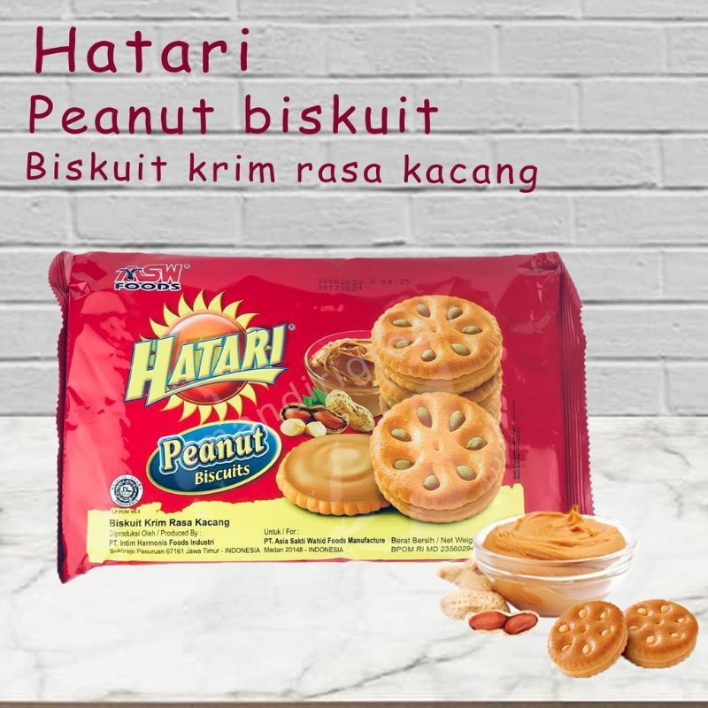 

Hatari Peanut 225 gram / Hatari Vanila / Hatari Nanas Biscuits (1 bks)