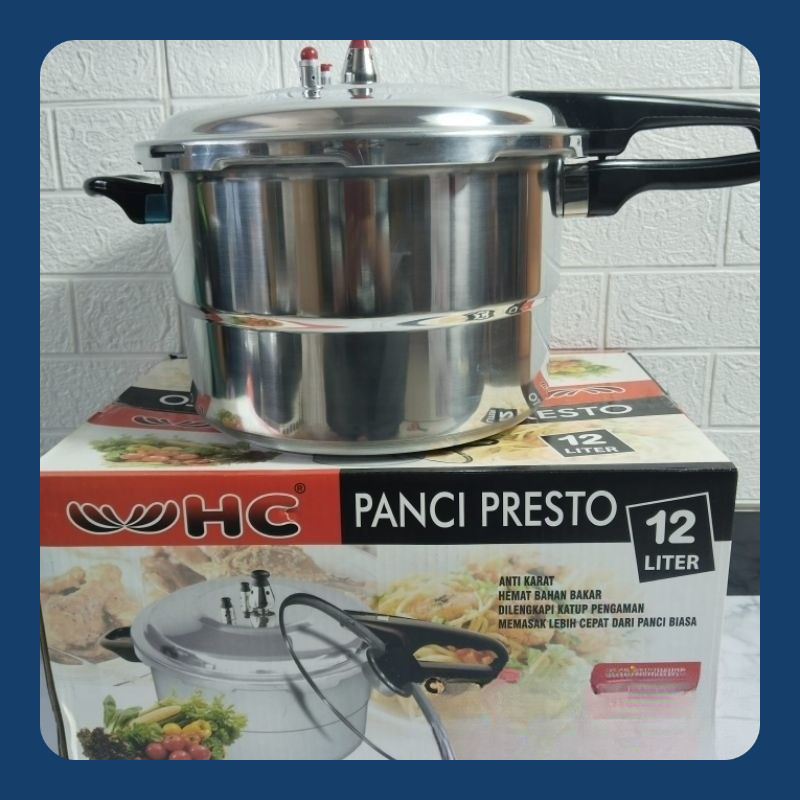 Panci Presto 12L HC Panci Presto Panci Tekanan Presto 12 Liter 28 Cm Steamer HC