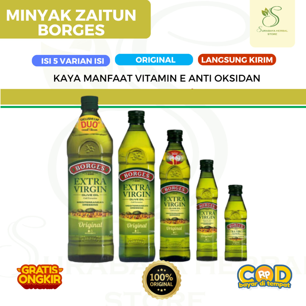 

Borges Extra Virgin Oil Minyak Zaitun Premium Quality Terbaik 500ML , 250ML , 125ML Original 100%