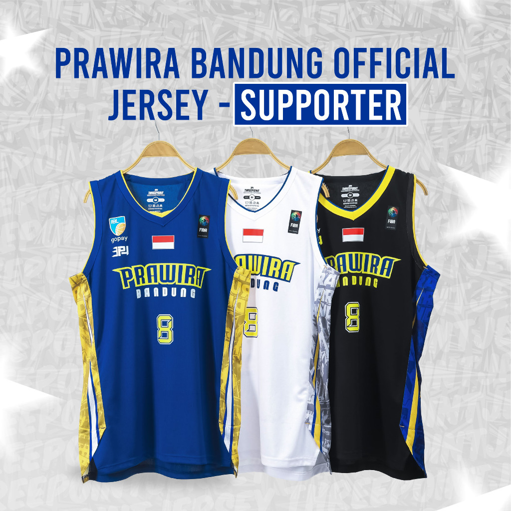 PRAWIRA BANDUNG OFFICIAL JERSEY - SUPPORTER IBL Threepoint Jersey BasketCO