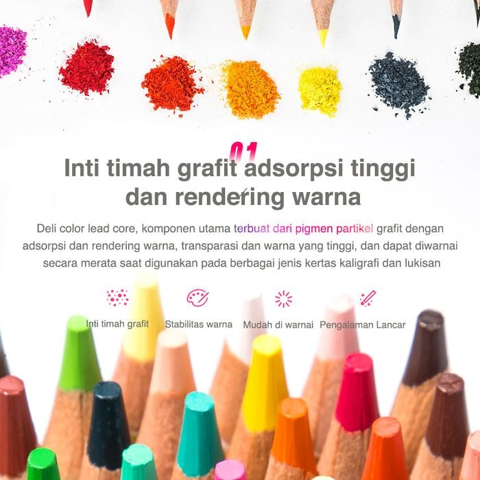 

Promo Deli High-grade Oil Pencil Color Pensil Warna Minyak 48/72 Warna 6567 - 48 warna Terlaris