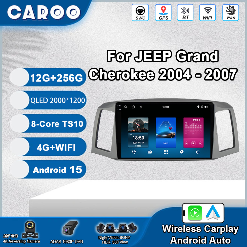 Android 15 Radio Stereo For JEEP Grand Cherokee 2004 -2007 Car Multimedia Video Player GPS Navigatio