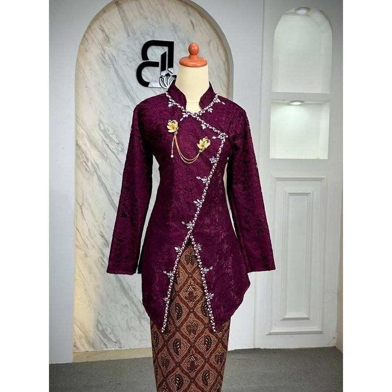 Kebaya Janggan Wanita Tradisional Baju Kartini Kekinian Busui Mix Payet