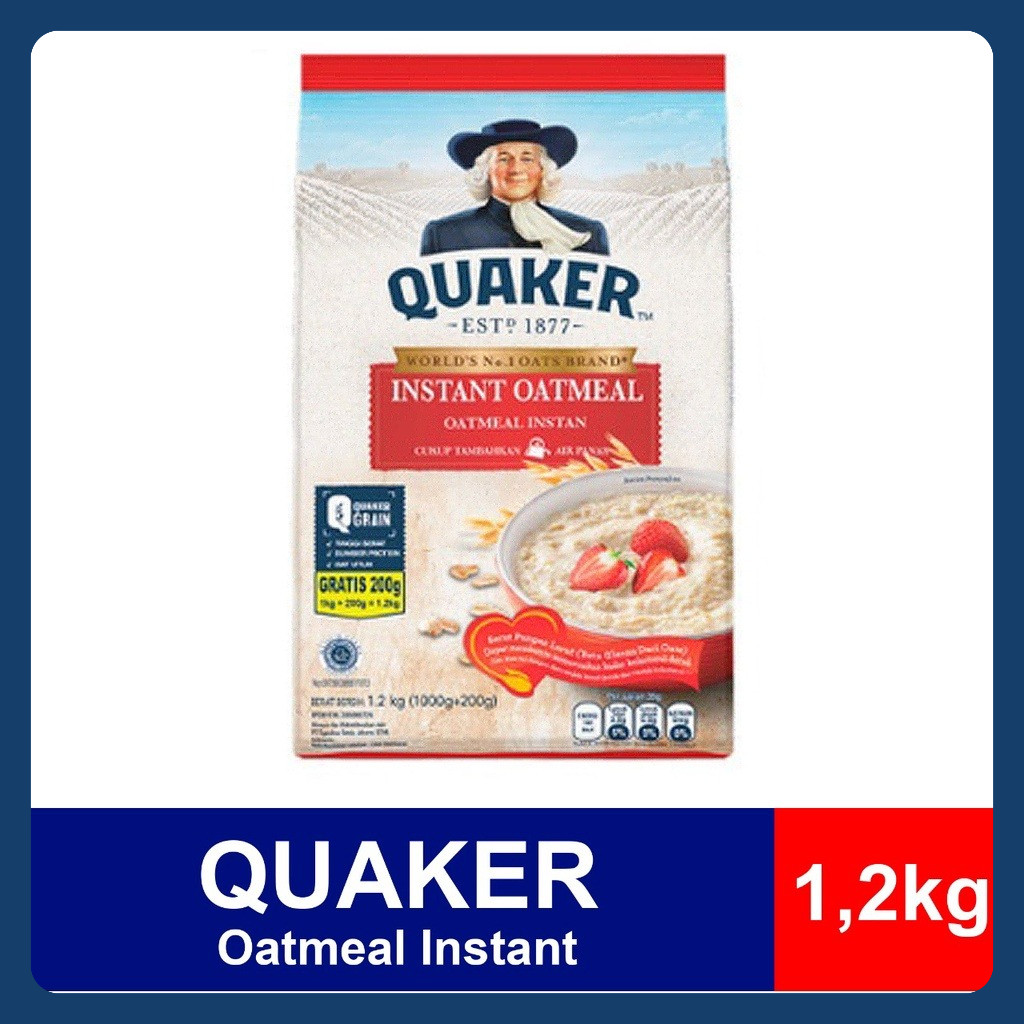 

Quaker Oatmeal Instant 1,2kg Exp Terbaru Oktober 2026 HALAL! PROMO!