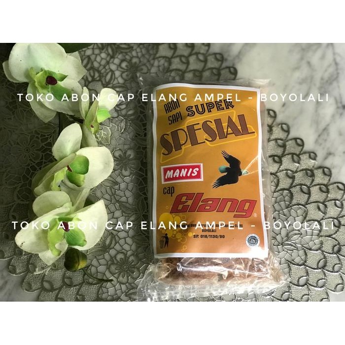 

Abon Sapi Super Spesial cap Elang manis / pedas - Pedas