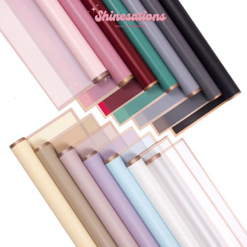 

BARU TERLARIS Kertas Buket Bunga Flower Wrapping Flower Paper List Gold Cellophane Florist KB010 yy-0