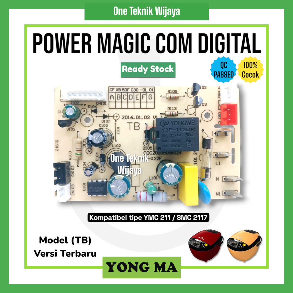 Modul PCB Magic Com Rice Cooker Yong Ma YMC211 atau SMC2117 - HANYA POWER