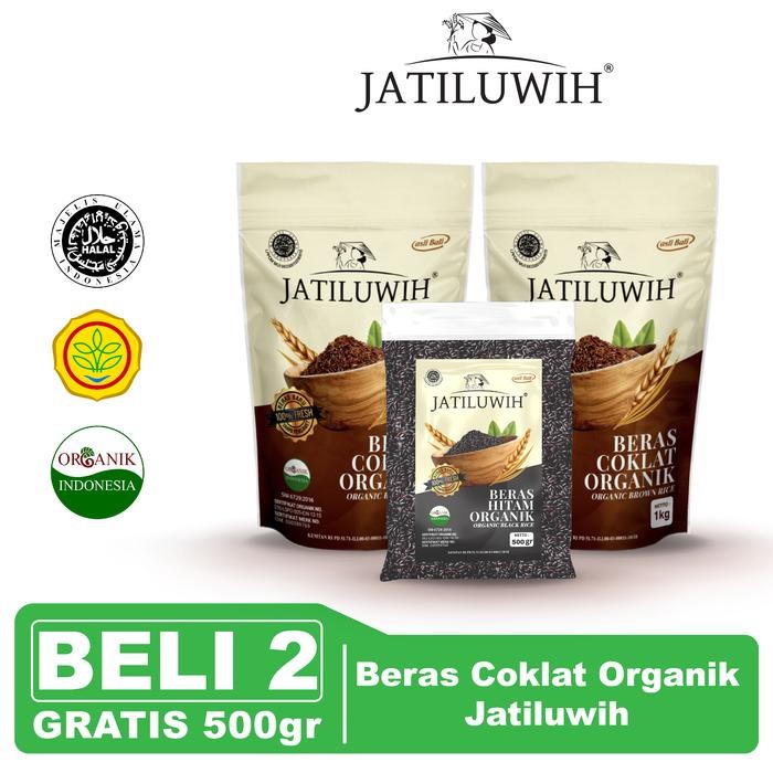 

Beli 2 Gratis 1 500gr, Beras Coklat Organik Jatiluwih 2kg - Coklat - Hitam