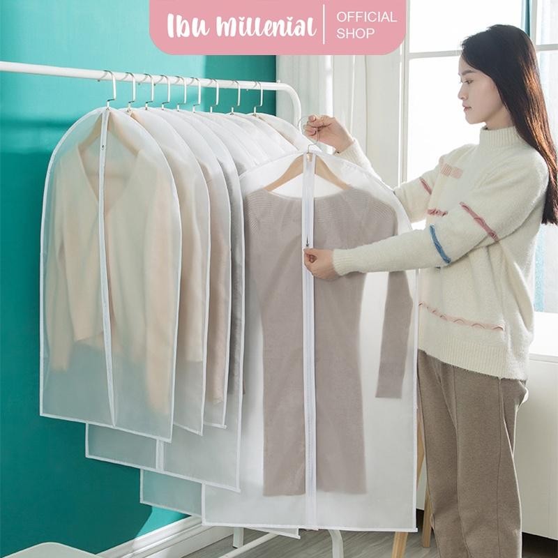 

IBUMILLENIAL Jas Baju Cover Baju Gantungan Anti Air Anti Debu Pelindung Pakaian Ziplock