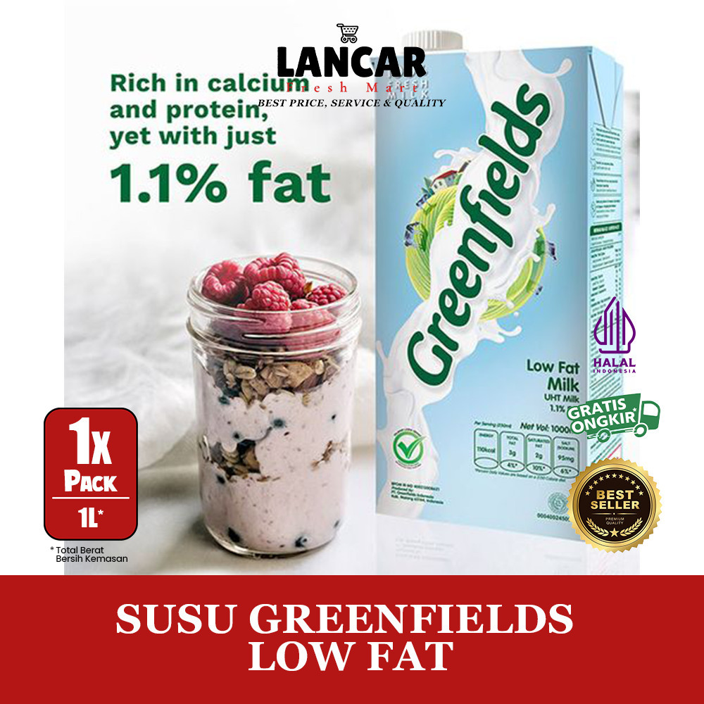 

SUSU GREENFIELDS LOW FAT 950ML
