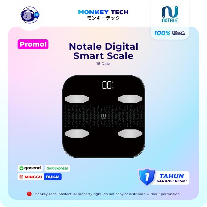 Xiaomi Mi Smart Scale 2 - Body Fat Composition Scale 2 Timbangan Badan - Notale Black
