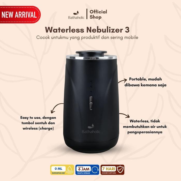Bathaholic - Diffuser Nebulizer 3 Waterless Portable Aromatherapy - Kapasitas 10ml Aromatherapy Esse