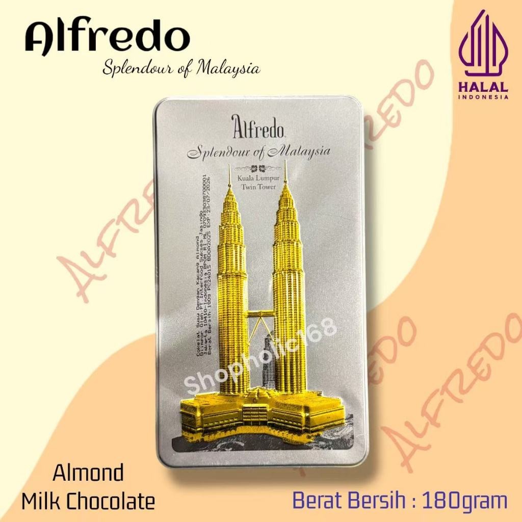 

Cokelat ALFREDO Kaleng TwinTower Kaleng 180gram Halal