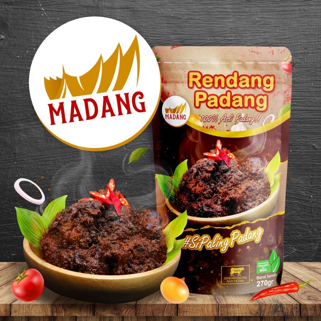 

Rendang Daging Sapi Khas Padang PREMIUM / Rendang Padang Bumbu Hitam PREMIUM 270gr Madang