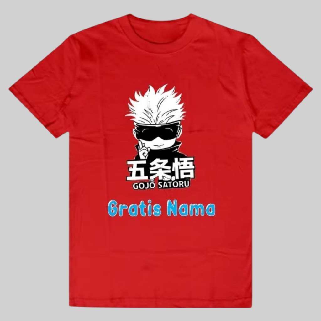 Kaos Anak Laki Laki dan Perempuan Pendek Gambar Gojo Satoru Baju Pendek Gojo Satoru Gaming FF Free F