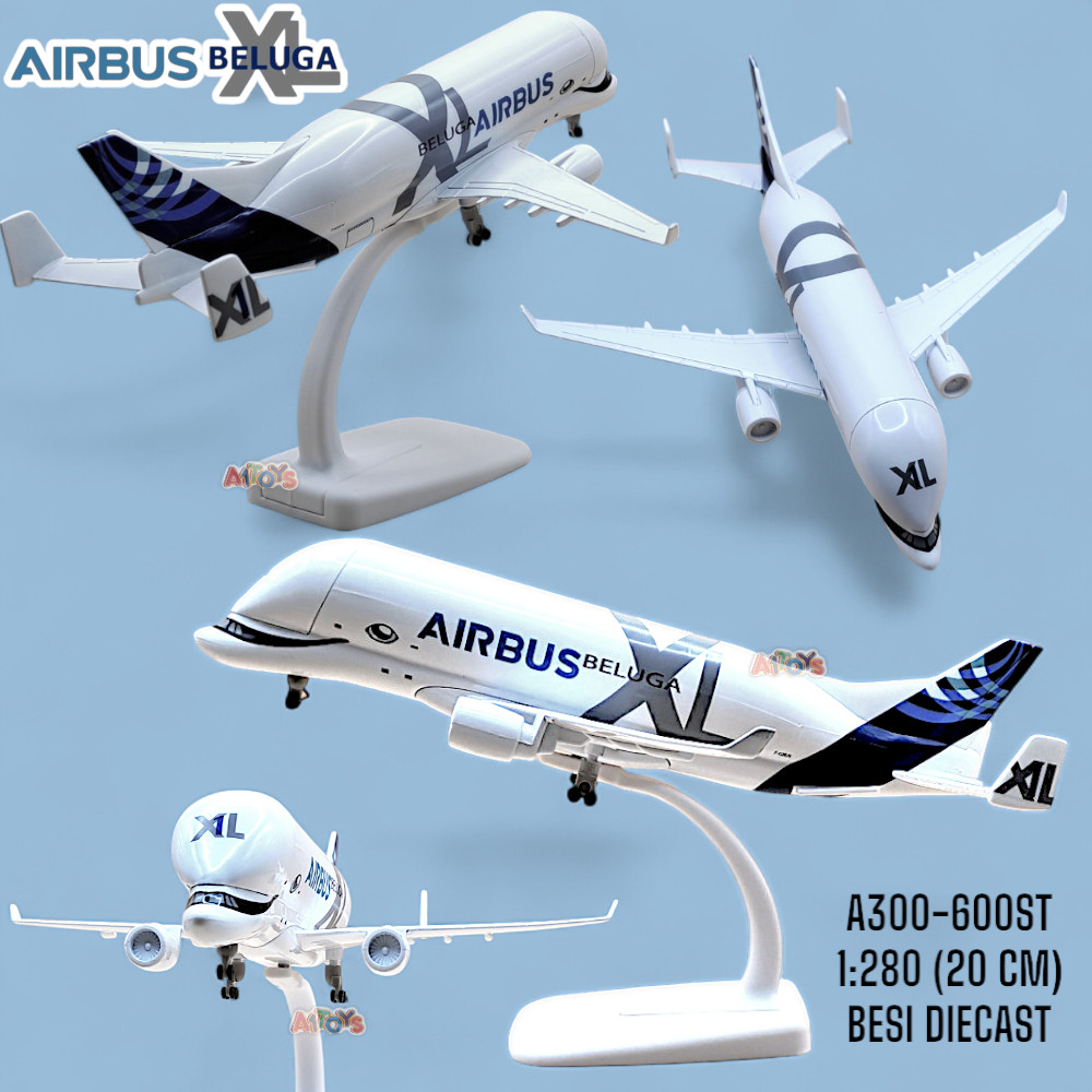 TOFA.ID Diecast pesawat Beluga XL diecast pesawat besi diecast pesawat terbang Beluga mainan pesawat