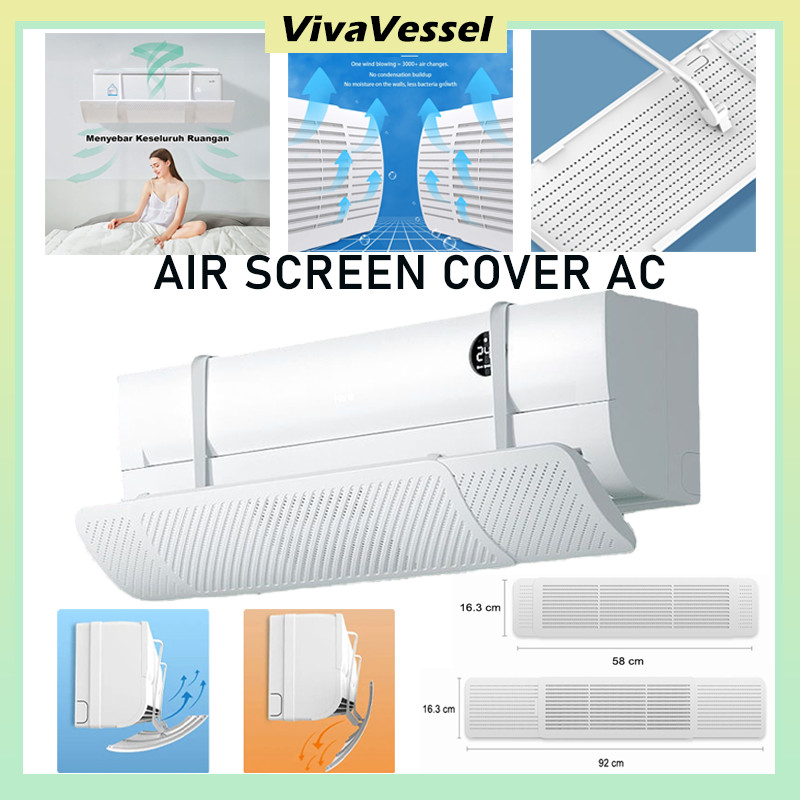 Cover Penahan Hembusan Angin Indoor AC/Akrilik Penahan Angin Talang AC/Air Screen Cover AC