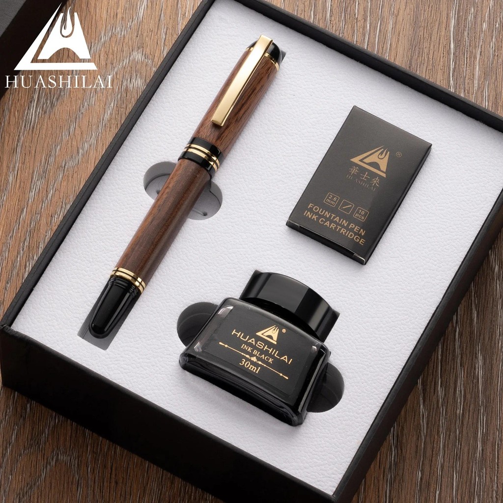 

Luxury Wood Pen Set - Exquisite Fountain Pen with Gift Box, Perfect Gift for Graduation, Birthday or Business