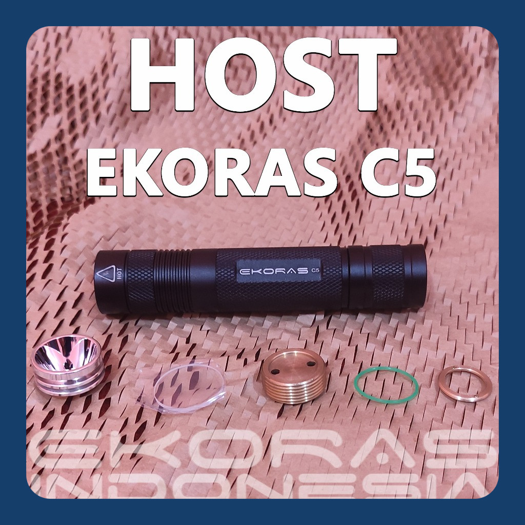 Host Senter Ekoras C5 - Cangkang Senter Ekoras C5 Tanpa LED dan Driver - Hitam