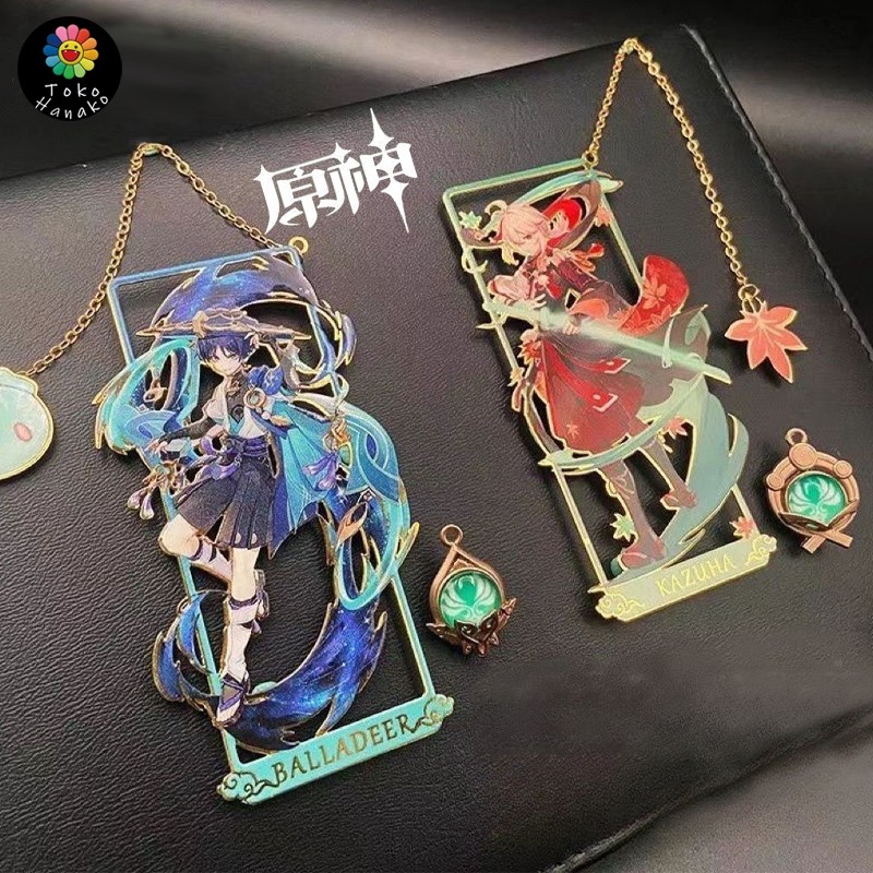 

Hiasan Gantungan Metal Genshin Impact Pembatas Buku Anime Game Kado Hari Siswa Bookmark