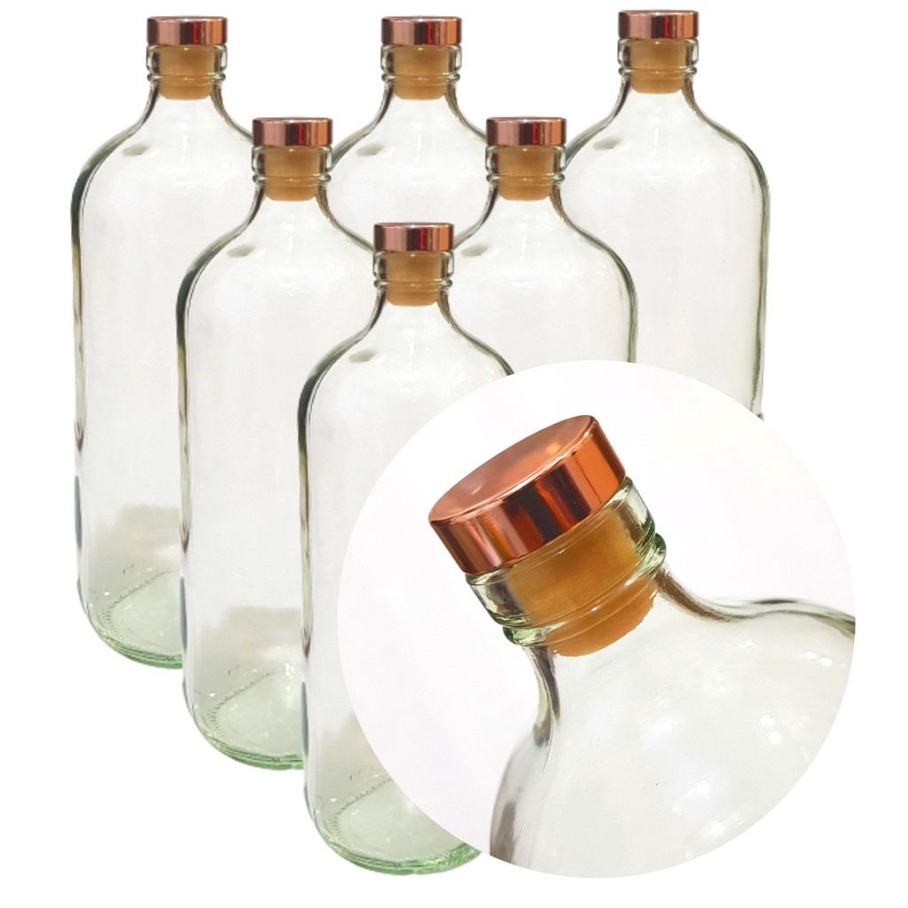 KAMEJING / 6 ( ENAM ) BOTOL KACA 1 LITER / BOTOL KOPI BOTOL MINUM KACA 1 LITER / BOTOL JAMU 1 LITER 