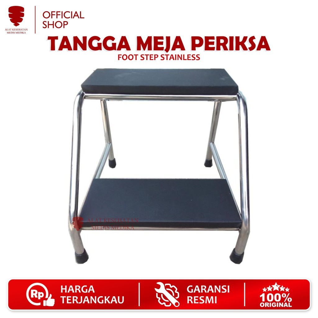 Foot Step Tangga Meja Periksa Stainless Steel Pijakan Foodstep Ranjang Bedtrap Examination Table Tem